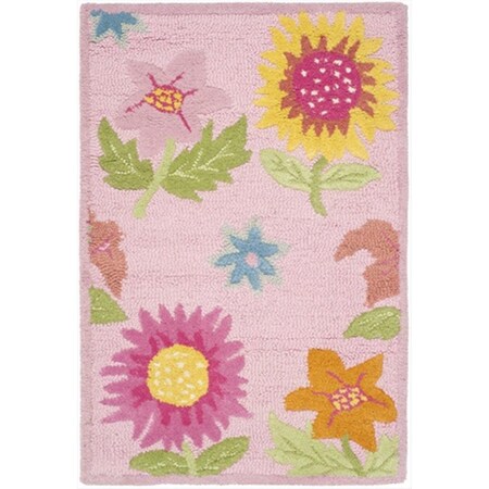 Safavieh 6 x 9 ft. Medium Rectangle Novelty Kids Pink and Pink Hand Tufted Rug SFK371A-6